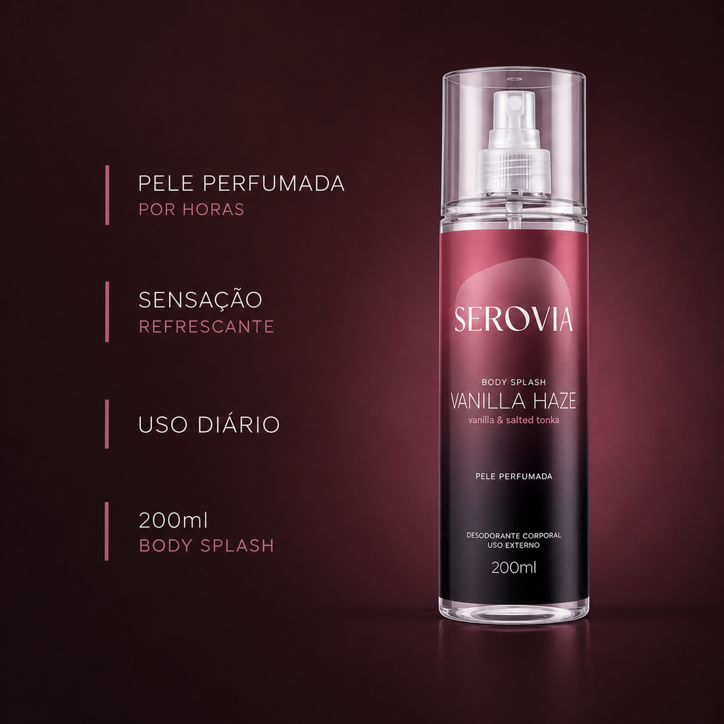 Serovia Vanilla Haze Body Splash 200ml | Baunilha Cremosa e Salted Tonka